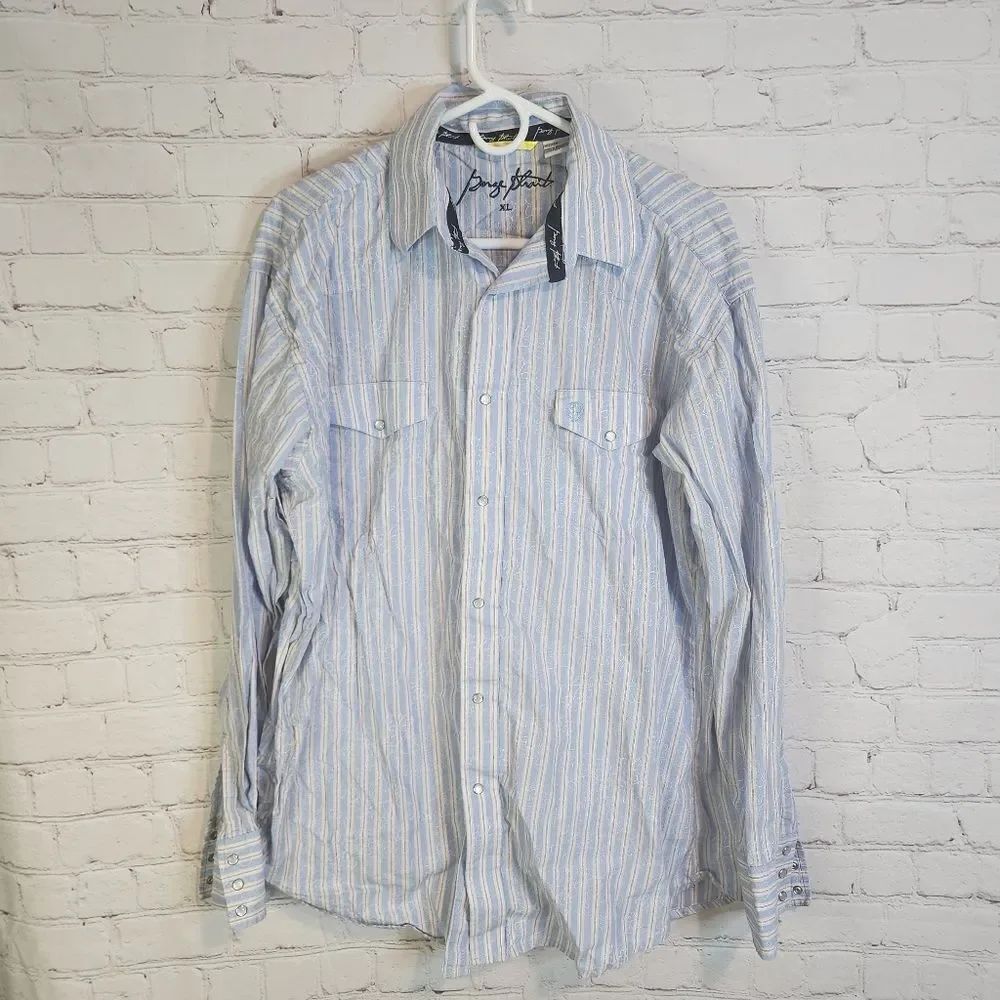 Men's Wrangler "George Strait" longsleeve pearl snapped shirt, size XL